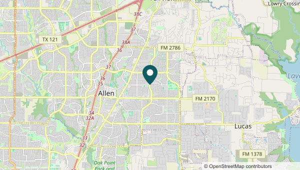 Map of Allen, Allen service area