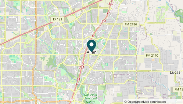 Map of Allen, Allen service area