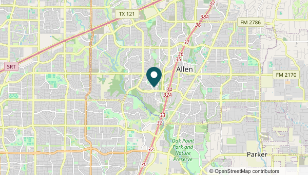 Map of Allen, Allen service area