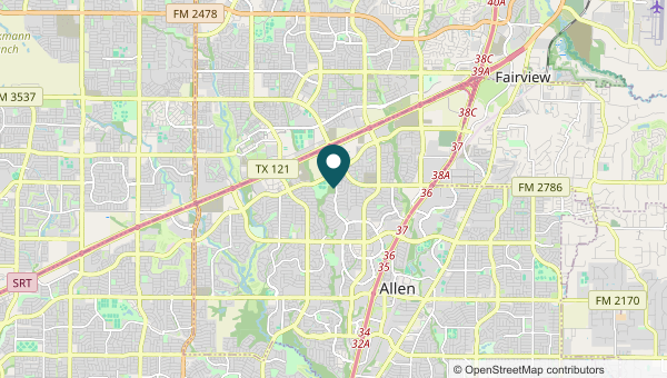 Map of Allen, Allen service area