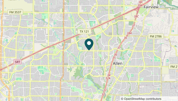 Map of Allen, Allen service area